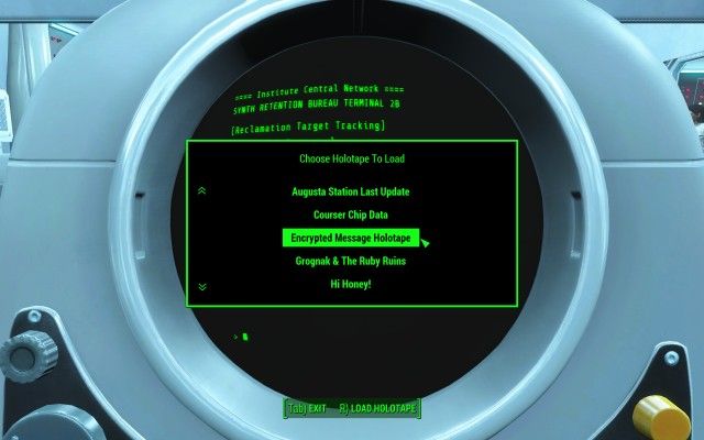 Upload encrypted message on any Institute terminal