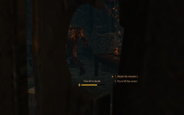 Hide in a place with a good view of the cauldron.