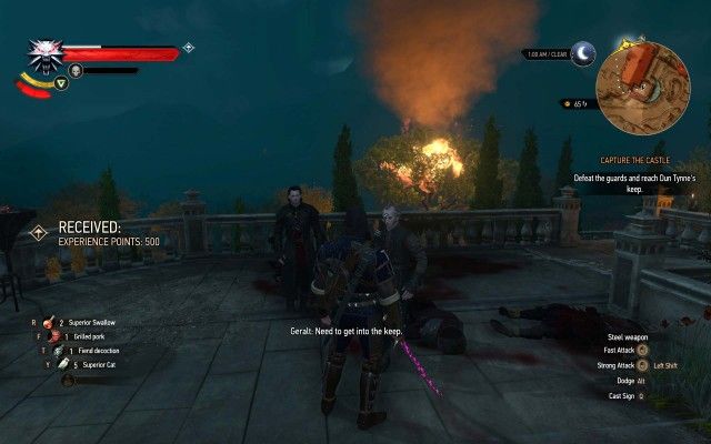 Defeat the guards and reach Dun Tynne's keep.