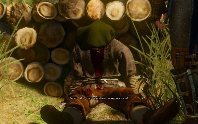 Examine the woodcutter's body.