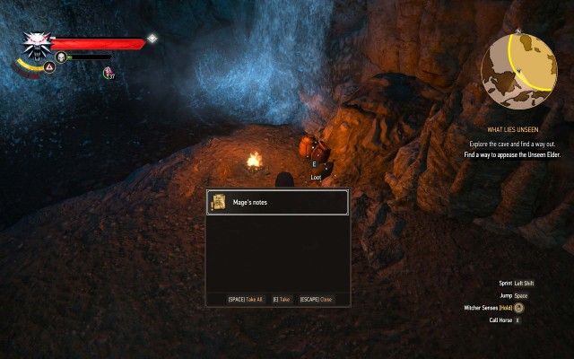 Explore the cave and find a way out.