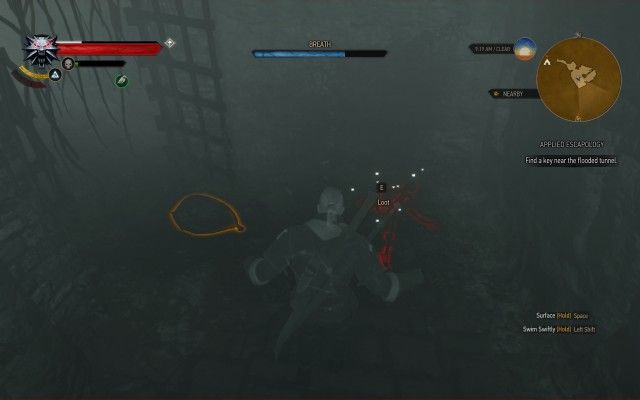 Find a key near the flooded tunnel.
