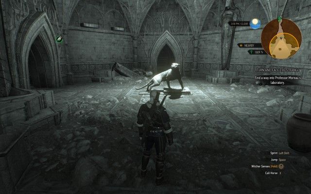 Find a way into Professor Moreau's laboratory.