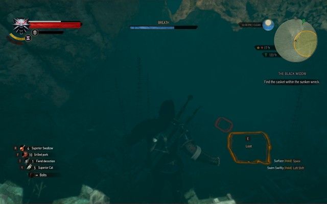 Find the casket within the sunken wreck.