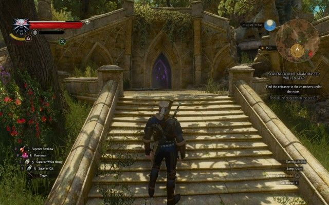 Find the entrance to the chambers under the ruins.