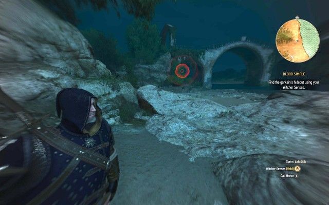 Find the garkain's hideout using your Witcher Senses.