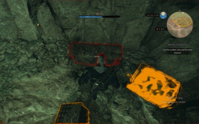 Find the sunken ruins and the elven treasure.