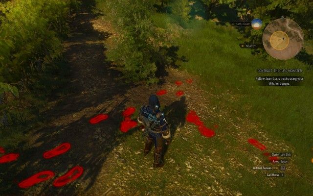 Follow Jean-Luc's tracks using your Witcher Senses.