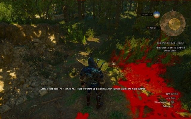 Follow Jean-Luc's tracks using your Witcher Senses.