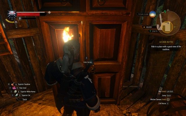 Hide in a place with a good view of the cauldron.