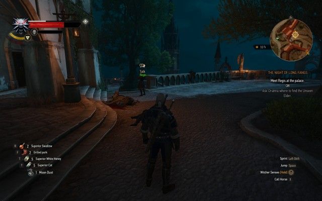 Meet Regis at the palace.