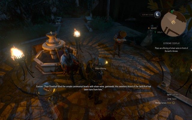 Place an offering of elven wine in front of Durand's throne.