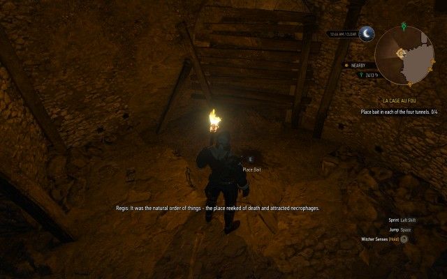 Place bait in each of the four tunnels. 0/4