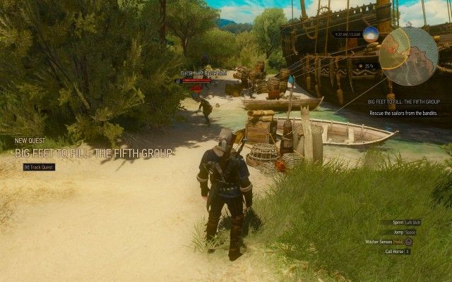 Rescue the sailors from the bandits.