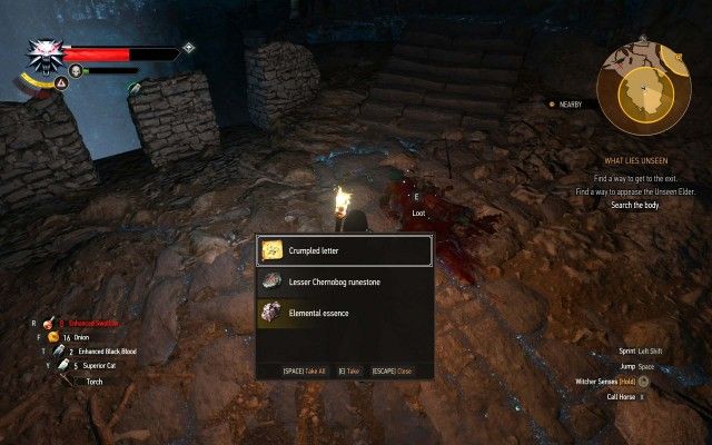 Search the body.