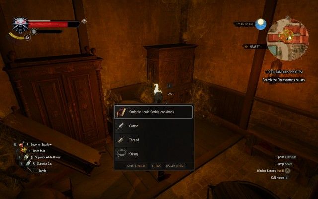 Search the Pheasantry's cellars.