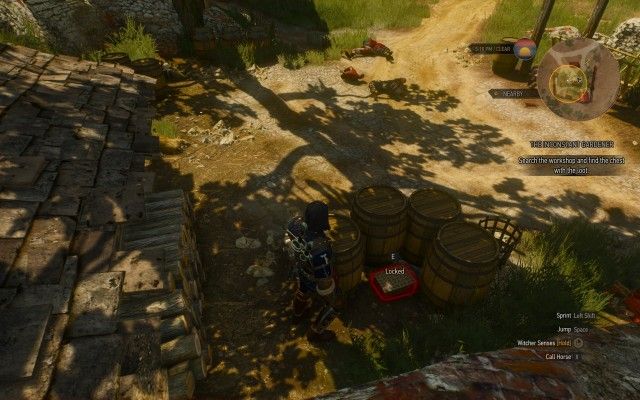 Search the workshop and find the chest with the loot.