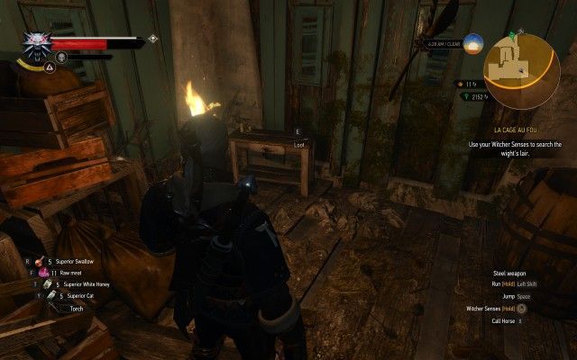 Use your Witcher Senses to search the wight's lair.