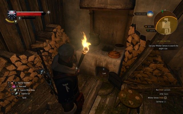 Use your Witcher Senses to search the wight's lair.