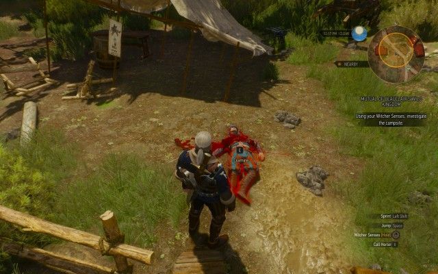Using your Witcher Senses, investigate the campsite.