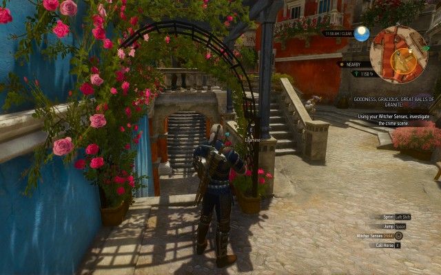 Using your Witcher Senses, investigate the crime scene.