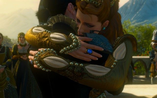 Version A - After the visit to the Land of a Thousand Fables (Geralt obtained the magic ribbon for Syanna).