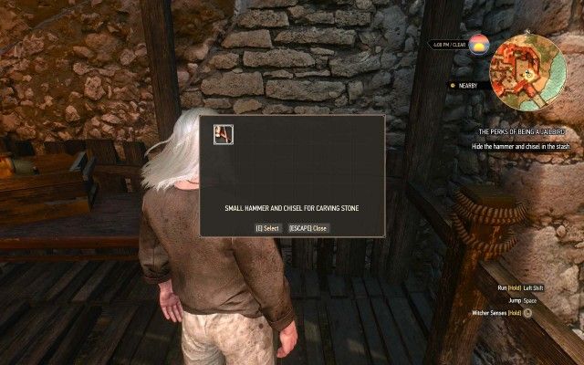 Hide the hammer and chisel in the stash.